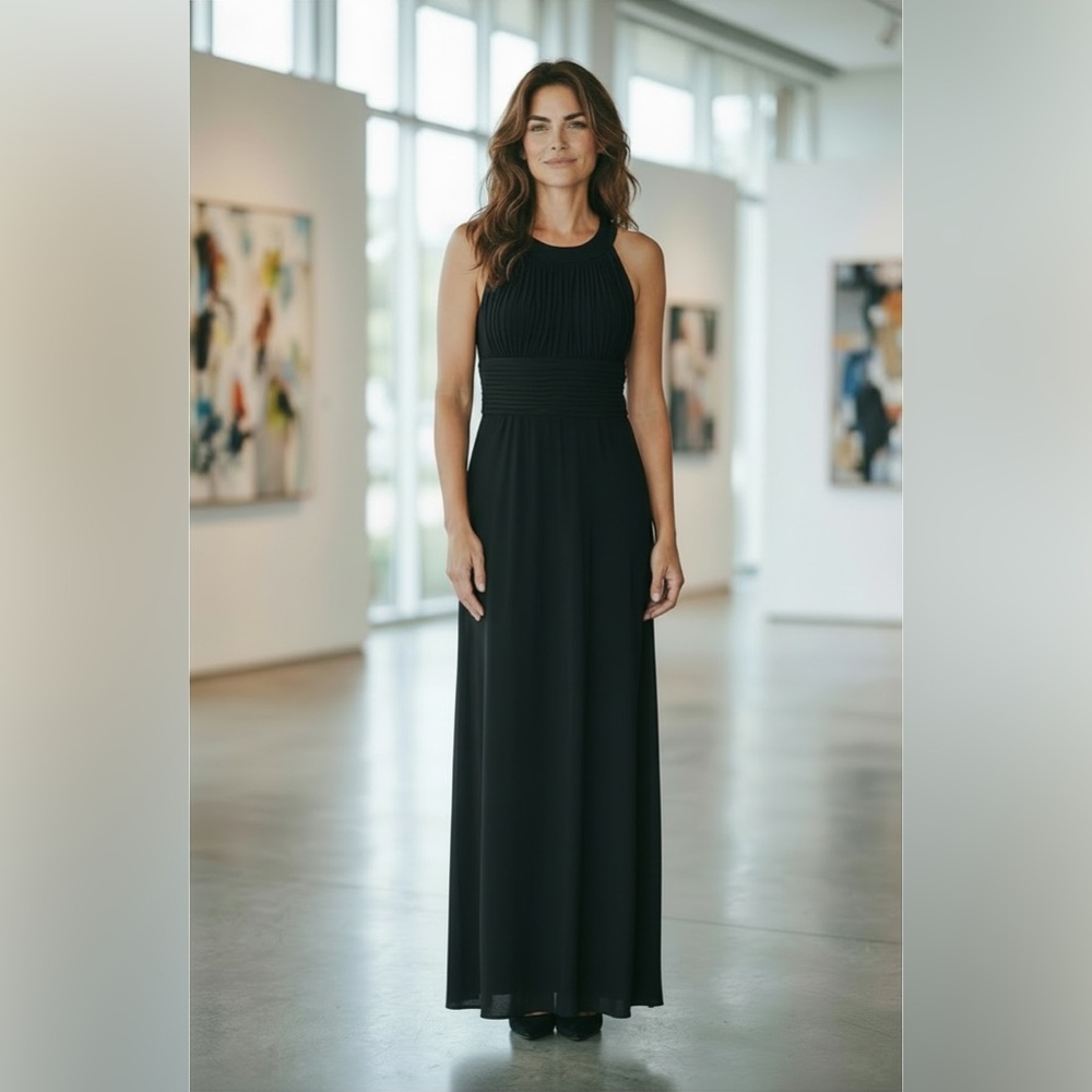 Signature by Sangria Black Halter Maxi Dress